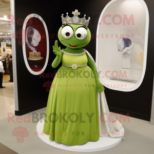 Olive Engagement Ring mascot costume character dressed with a Empire Waist Dress and Watches