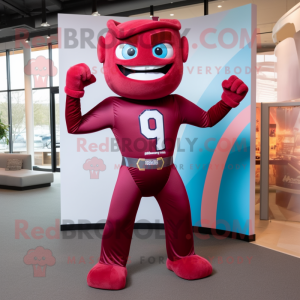 Maroon Superhero mascotte...