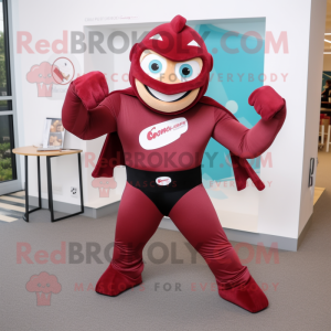 Maroon Superhelte maskot...