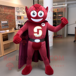 Maroon Superhelt maskot...