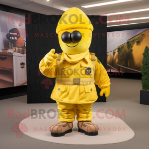 Yellow Army Soldier maskot...