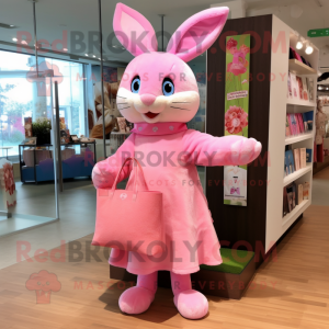 Pink Rabbit maskot kostume...