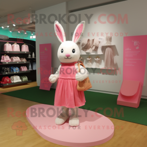 Pink Rabbit maskot kostume...