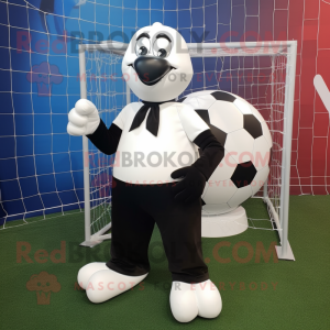 Wit voetbalgoal mascotte...