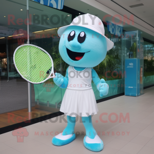 Cyan tennisketcher maskot...
