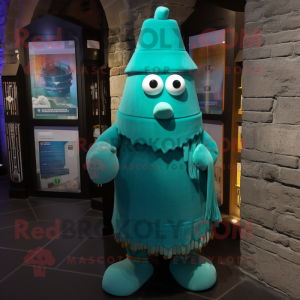 Teal Irish Castle mascotte...