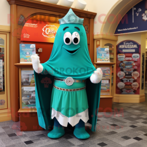 Teal Irish Castle maskot...