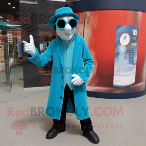 Turquoise Mime mascotte...