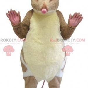 Very realistic brown and white rodent mouse mascot -