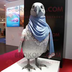 Sølvduemaskot drakt figur...