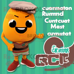 Rust Cucumber mascot costume character dressed with a Swimwear and Ties