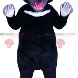 Svart och vit Tasmanian Devil maskot - Redbrokoly.com