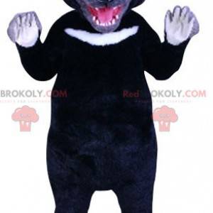 Svart og hvit Tasmanian Devil Mascot - Redbrokoly.com