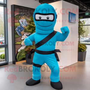 Turquoise Ninja mascotte...