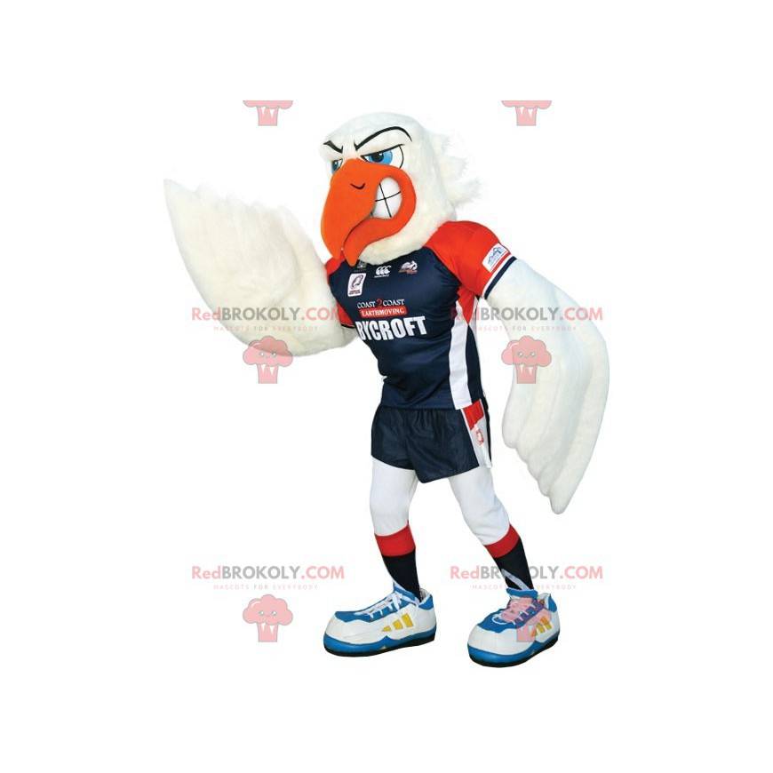 Mascote da gaivota branca em roupas esportivas - Redbrokoly.com