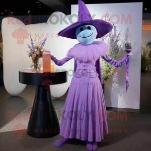 Lavendel Witch S Hat maskot...