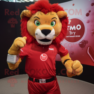 Red Tamer Lion maskot drakt...