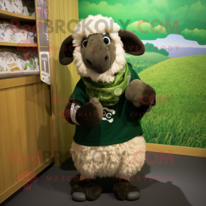 Olive Suffolk Sheep maskot...