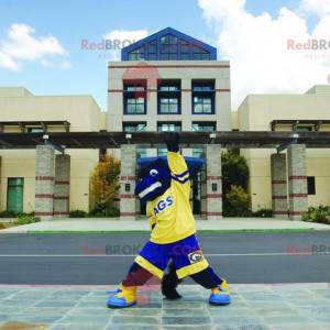 Blue and yellow horse mascot - Redbrokoly.com