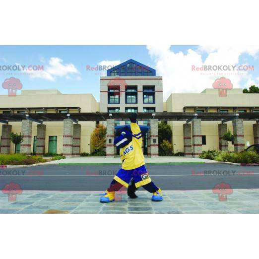 Blue and yellow horse mascot - Redbrokoly.com