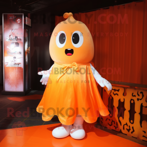 Orange Ghost maskot kostume...