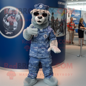 Silver Navy Seal mascotte...