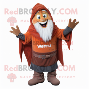 Rust Wizard mascot costume character dressed with a Sweatshirt and Anklets