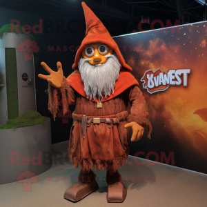 Rust Wizard mascot costume character dressed with a Sweatshirt and Anklets