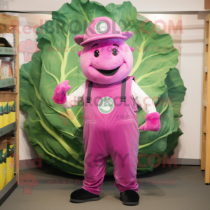 Rosa kål maskot drakt figur...