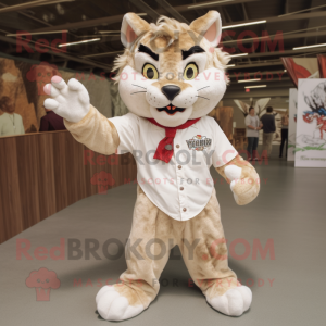 Creme Bobcat maskot kostume...