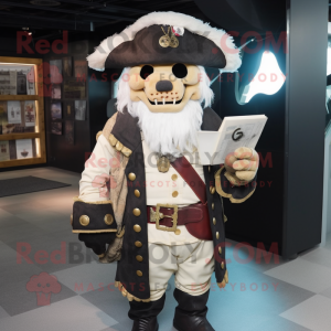 Vit Pirate maskot kostym...