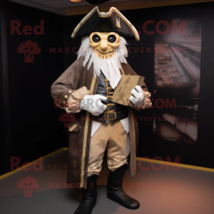 Personaje de traje de mascota pirata blanco vestido con un abrigo y bolsos  de embrague - Disfraces de mascotas -  Tamaño L (175-180 CM)