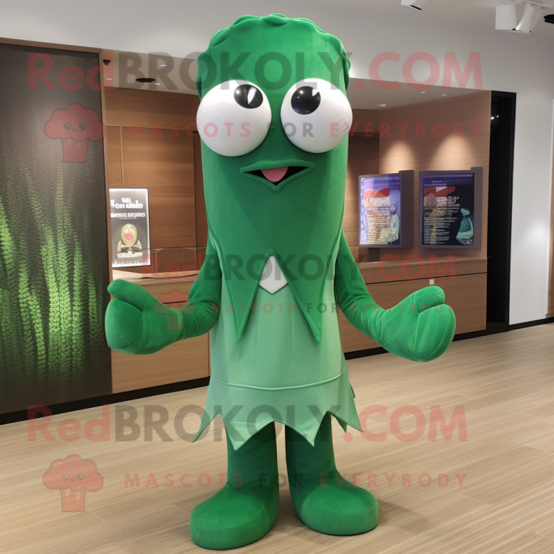 Forest Green Squid mascot costume character dressed with a V-Neck Tee and Ties Forest Green Squid mascot costume character dressed with a V-Neck Tee and Ties