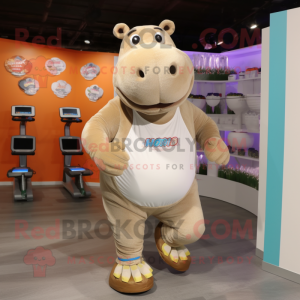 Tan Hippopotamus mascotte...