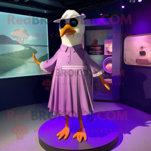 Purple Gull maskot kostume...