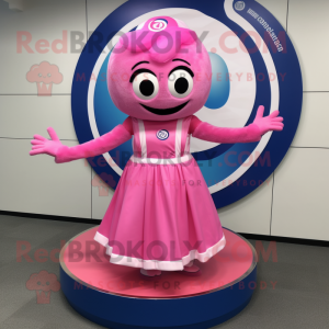 Rosa Momentum maskot kostym...