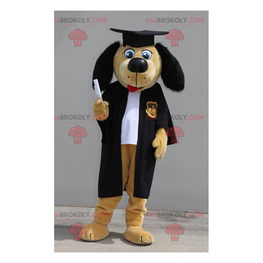 Graduiertes Hundemaskottchen. Junges Absolventenmaskottchen -