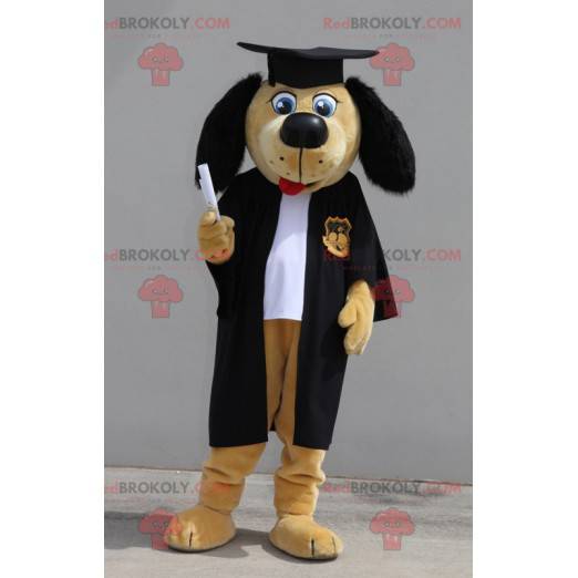 Graduiertes Hundemaskottchen. Junges Absolventenmaskottchen -