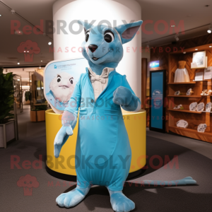 Sky Blue Kangaroo mascotte...