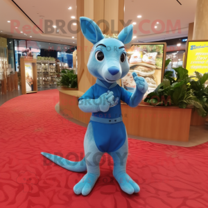 Sky Blue Kangaroo mascotte...