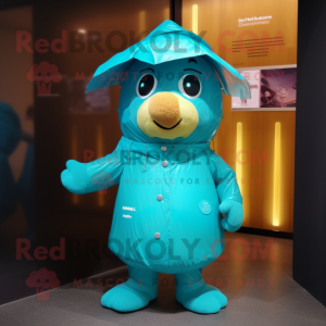 Blågrønn anheng maskot...