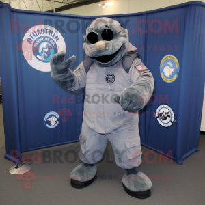 Gray Navy Seal maskot drakt...