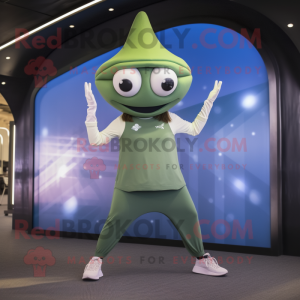 Olive Ray mascot costume character dressed with a Yoga Pants and Caps