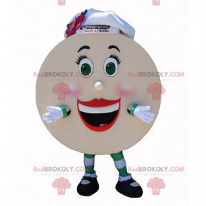 Giant pancake mascot with a chef's hat - Redbrokoly.com