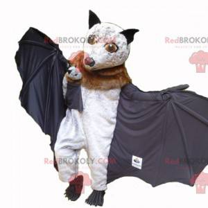 Brown and black white bat mascot with his baby - Redbrokoly.com