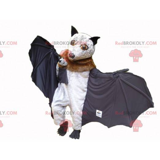 Hnědý a černobílý maskot bat s jeho dítětem - Redbrokoly.com