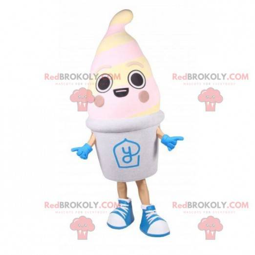 Mascota de yogur helado. Mascota de helado gigante -