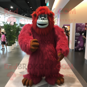 Maroon orangutang maskot...