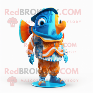 Cyan Clown Fish maskot...