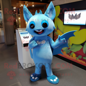 Sky Blue Fruit Bat mascotte...